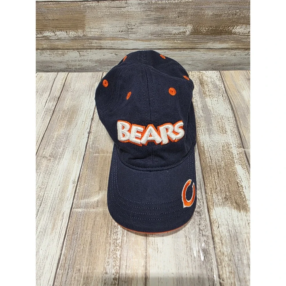 NFL Chicago Bears‎ Hat Beanie Set Navy Blue Orange Adjustable Cap Knit Hat